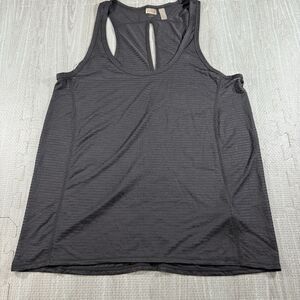 Zella Black Striped Sheer Athletic Racerback Tank Top Womens Sz M